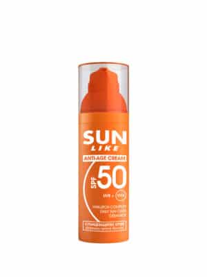 Cremă de față anti-age cu protecție solară SPF 50 Sun Like, hidratare și fermitate