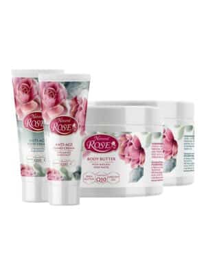 Set Îngrijire Corporală Natural Rose – 4 Produse Premium cu Retinol & Q10